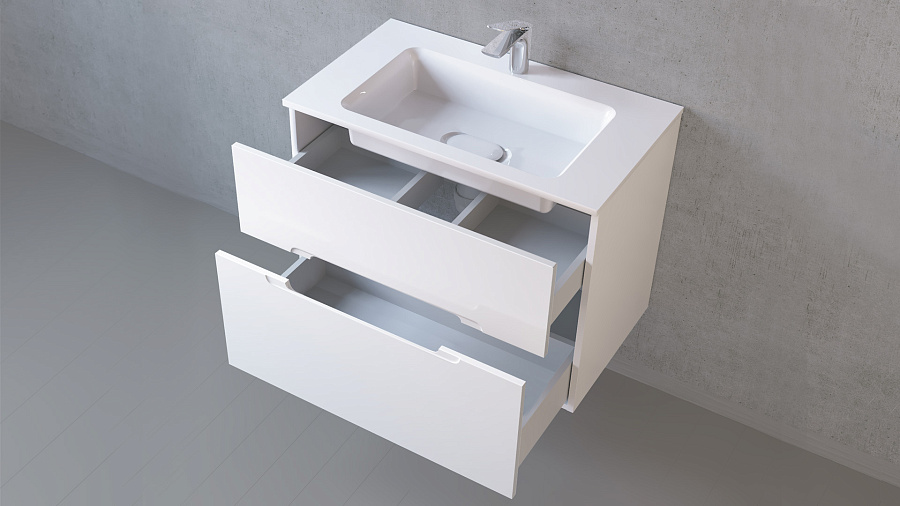 Тумба под умывальник Jorno Modul 80 подвесной белая