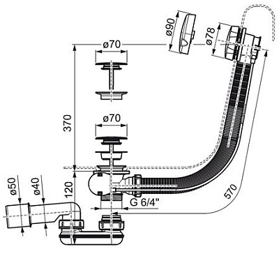 Ravak Сточный комплект хpом