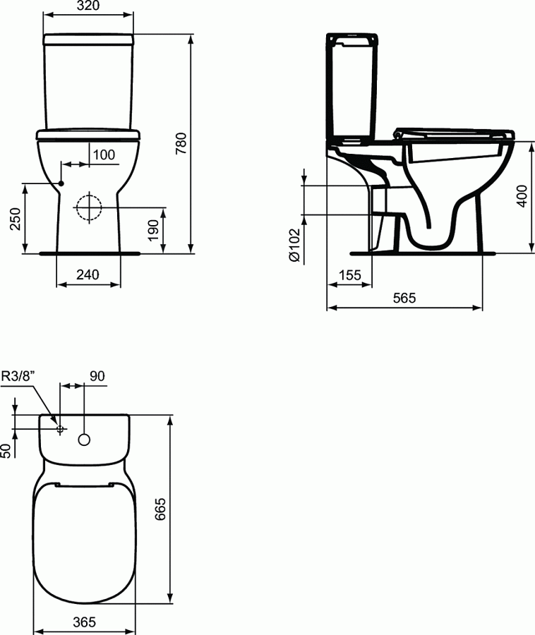 Чаша напольного унитаза Ideal Standard TEMPO T331201
