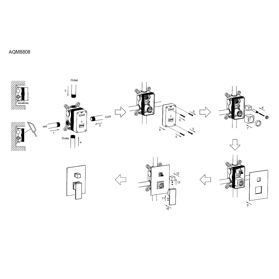 Savona Встраиваемый смеситель на 2 потр. в комплекте с внутр. Частью
