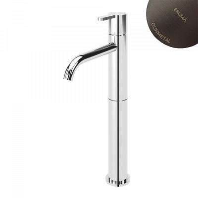 Смеситель для раковины высокий, настольный Bruma Leaf 167 002 0MG Gunmetal