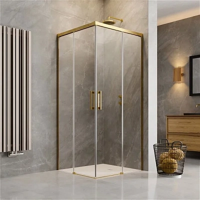 Душевая дверь Radaway Idea Gold KDD 100 х 200.5 см, стекло прозрачное, профиль золото, правая 2/2, 387062-09-01R
