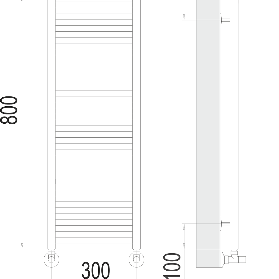 Аврора П16 300х800 Полотенцесушитель TERMINUS, арт.4670078529299