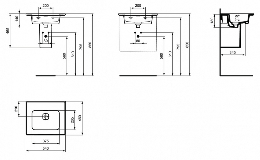 Раковина Ideal Standard Strada II Vanity 54 см, белый, T363201