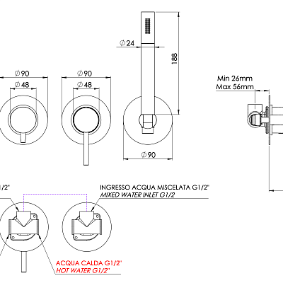 Смеситель для ванны Remer X Style X96S03ROXXG