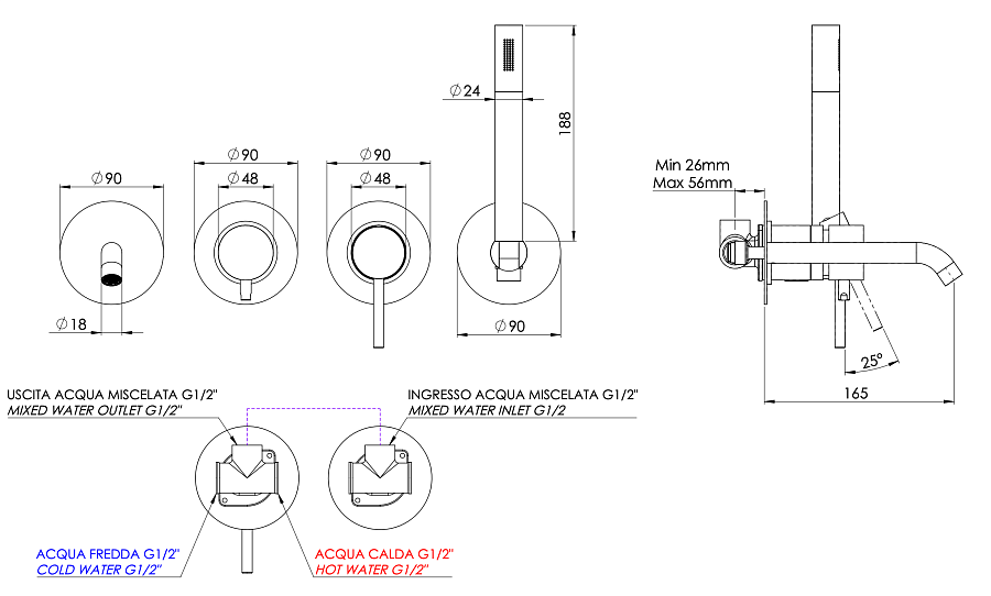 Смеситель для ванны Remer X Style X96S03ROXXG