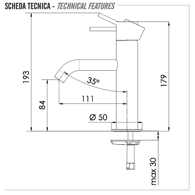 Смеситель для раковины Remer X Style X12, хром
