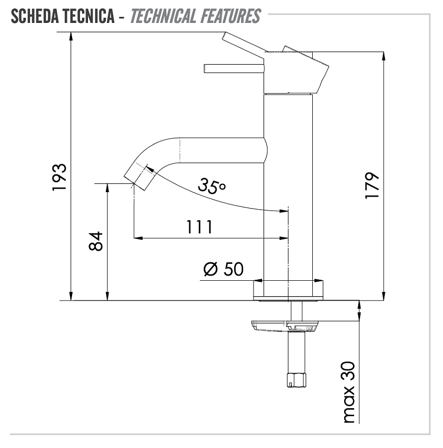 Смеситель для раковины Remer X Style X12, хром