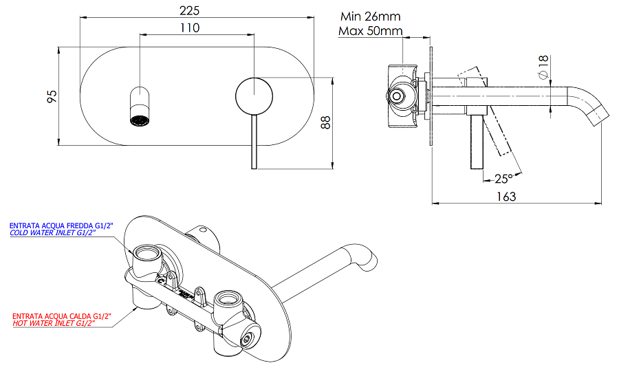 Смеситель для раковины Remer Metrica MC15, хром