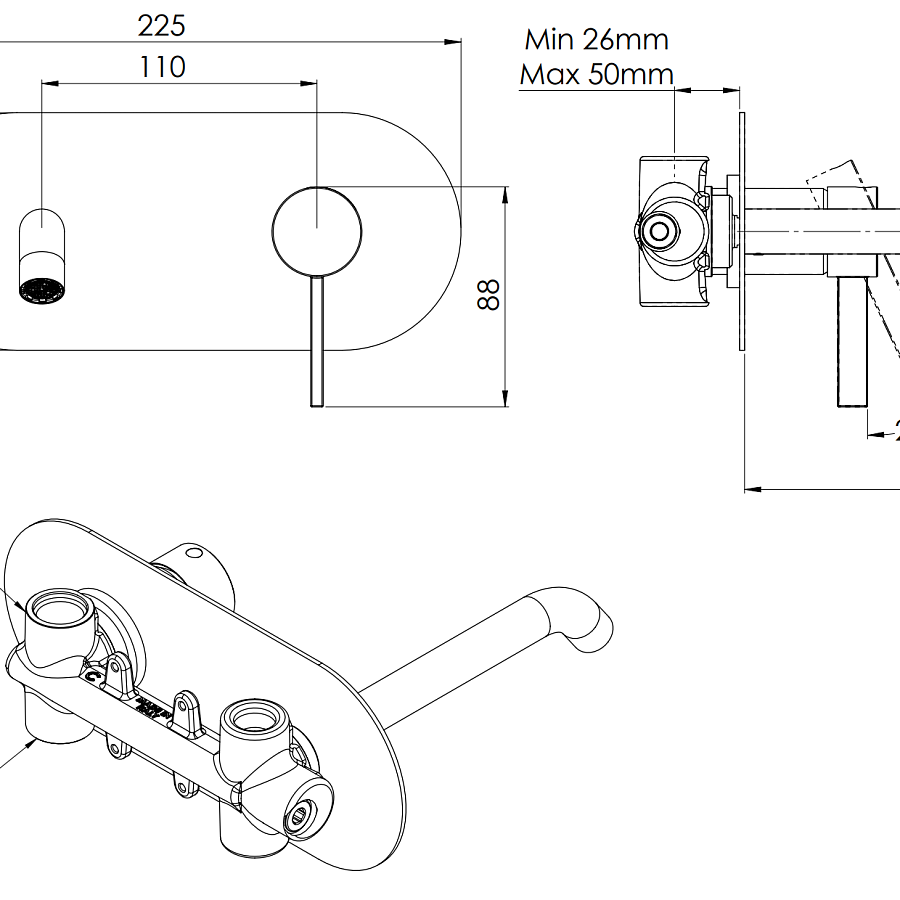 Смеситель для раковины Remer Metrica MC15, хром