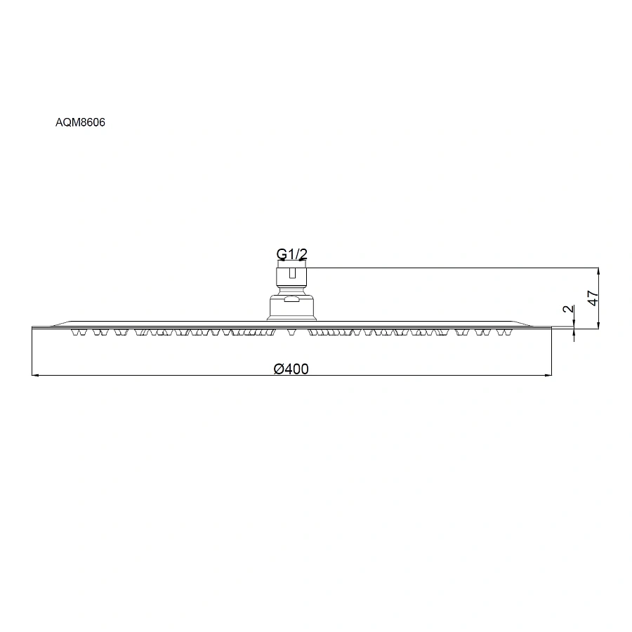 AQM8606CR Верхний душ Ø400 мм, нерж. сталь, хром