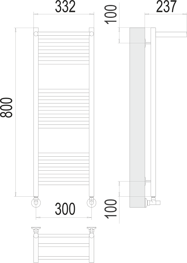 Аврора с/п П16 300х800 Полотенцесушитель TERMINUS, арт.4670078529404