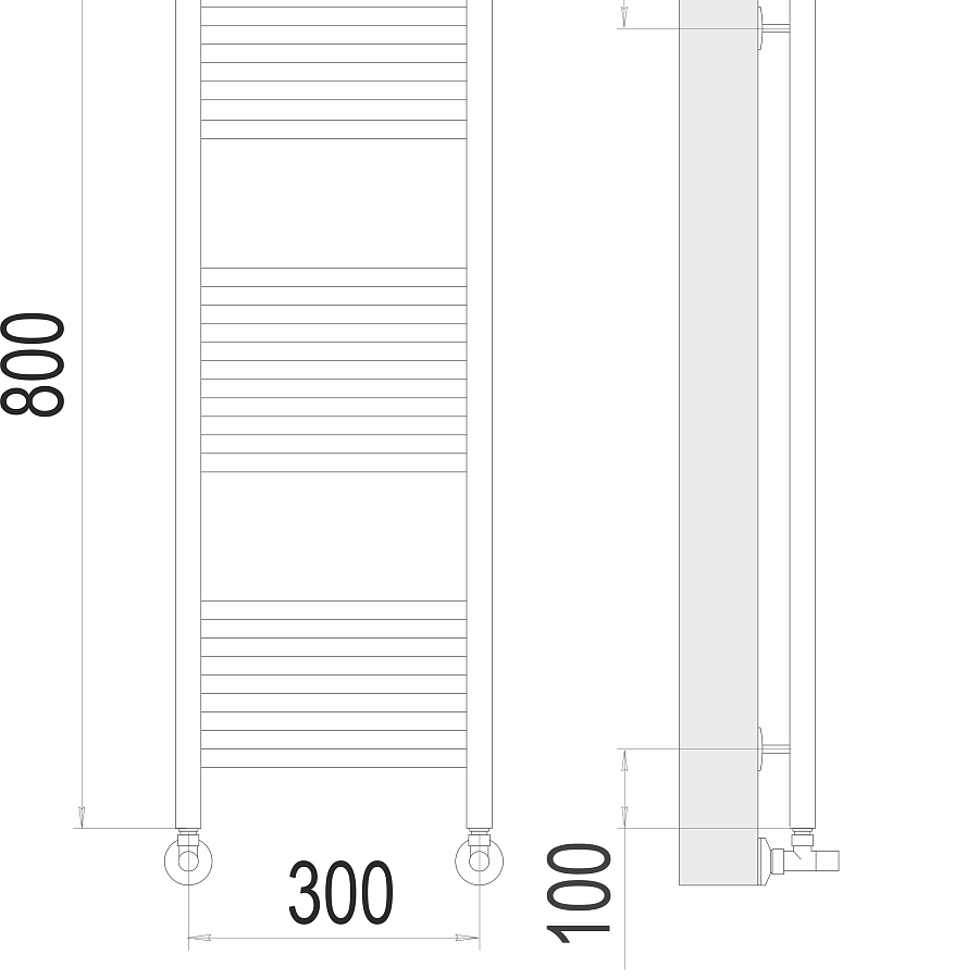 Аврора с/п П16 300х800 Полотенцесушитель TERMINUS, арт.4670078529404