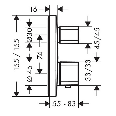 Душевая система скрытого монтажа с термостатом Hansgrohe Croma Select E/Ecostat, 27294000