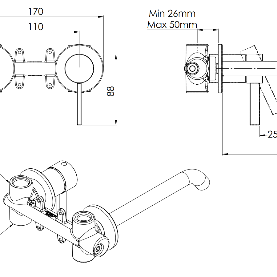 Смеситель для раковины Remer Metrica MC15PL, хром