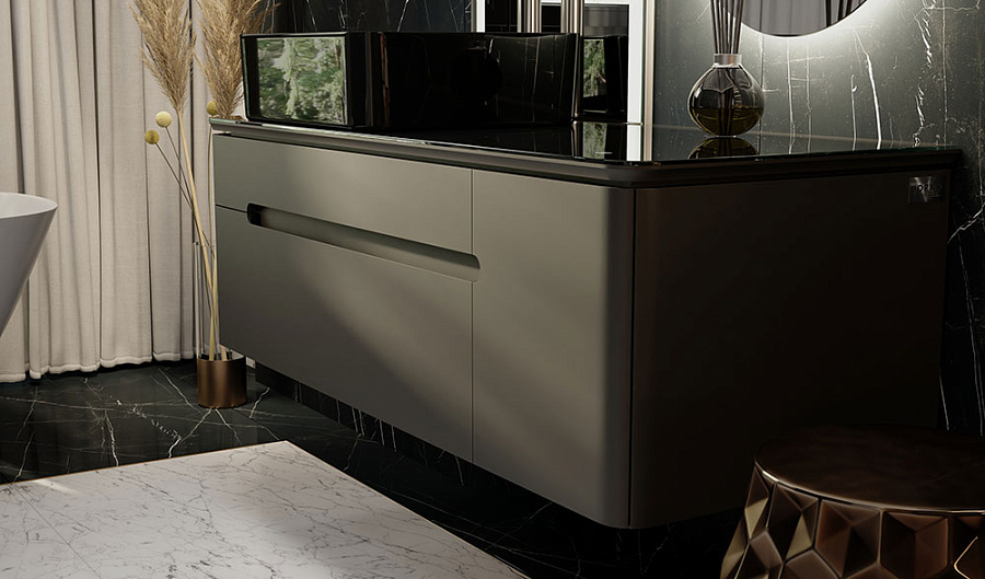 Тумба под умывальник Jorno Shine 120 подвесной антрацит