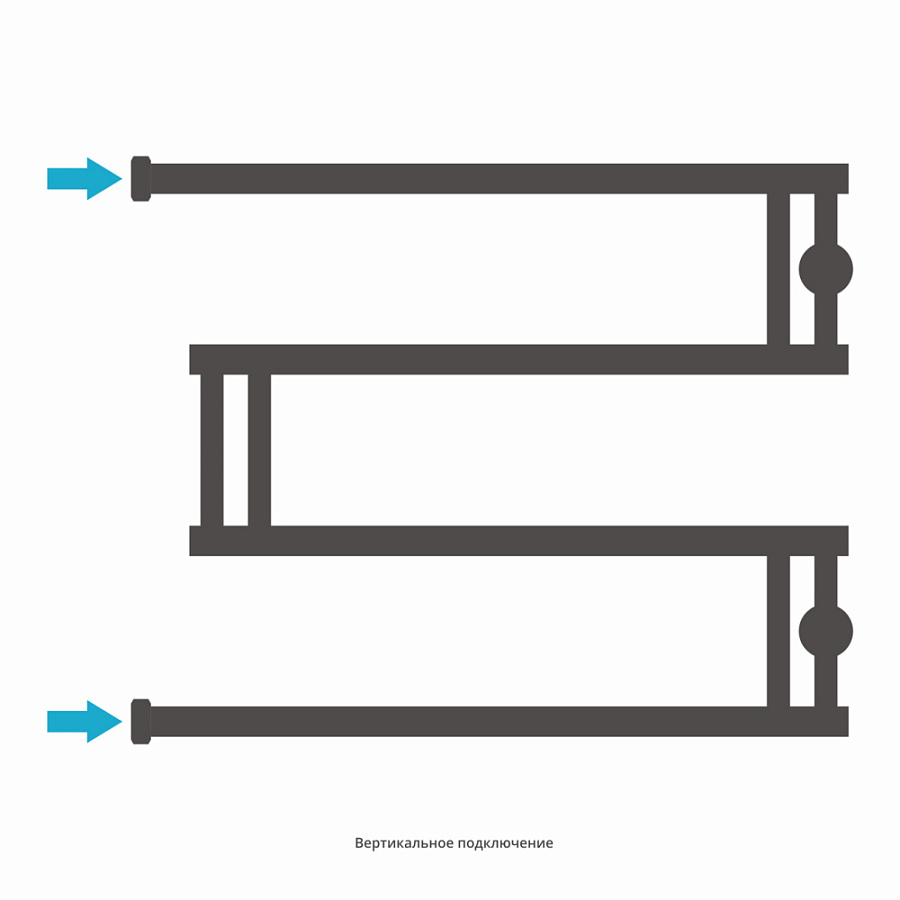 Водяной полотенцесушитель Сунержа High-Tech+ model "M" 500х650, Без покрытия, арт.00-4050-5065