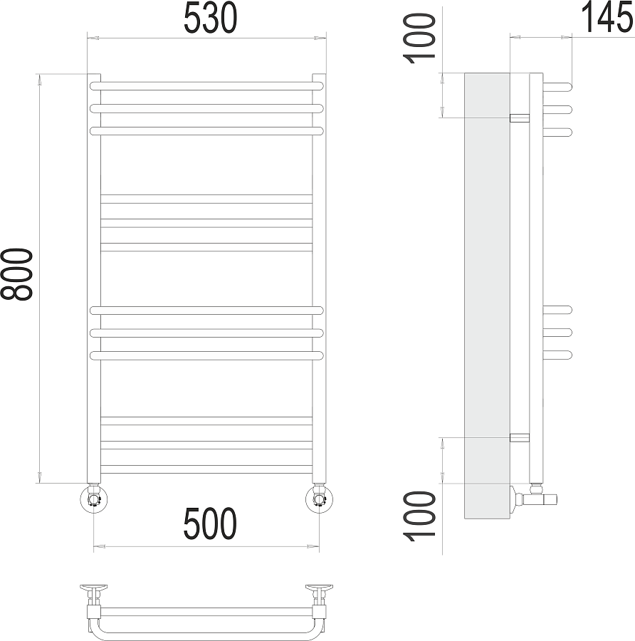 Соренто П12 500х800 Полотенцесушитель TERMINUS, арт.4670078530837