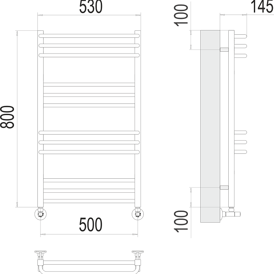 Соренто П12 500х800 Полотенцесушитель TERMINUS, арт.4670078530837