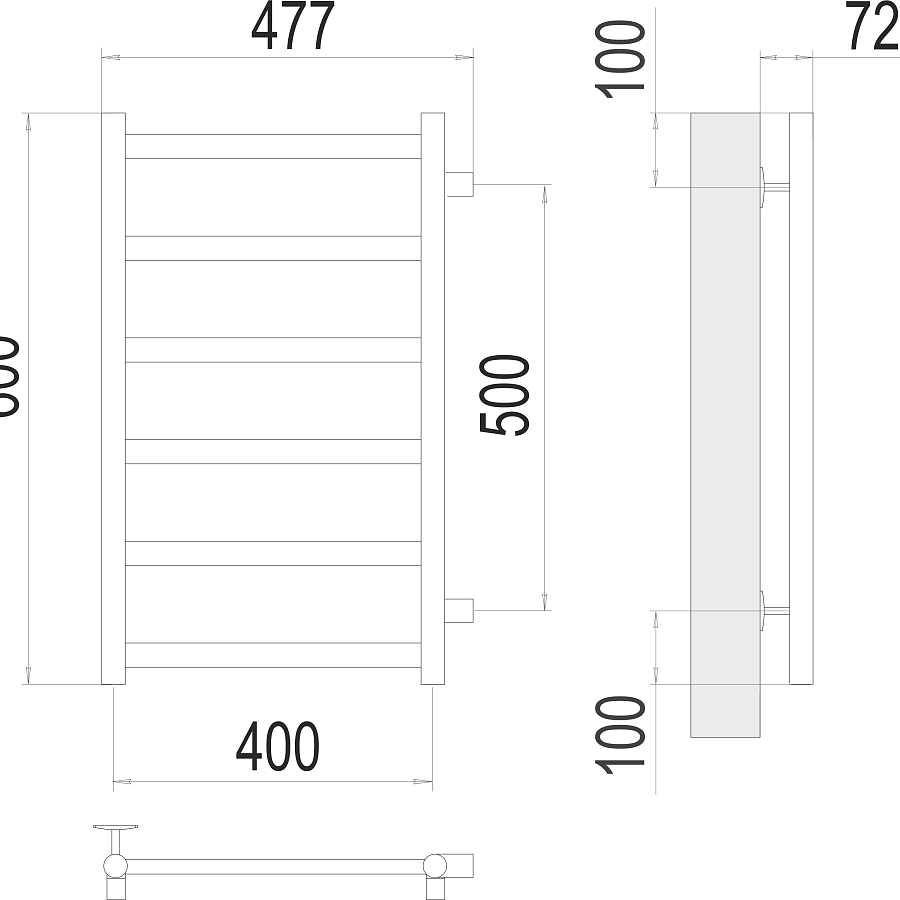 Аврора П6 400х600 бп500 Полотенцесушитель TERMINUS, арт.4670078529862