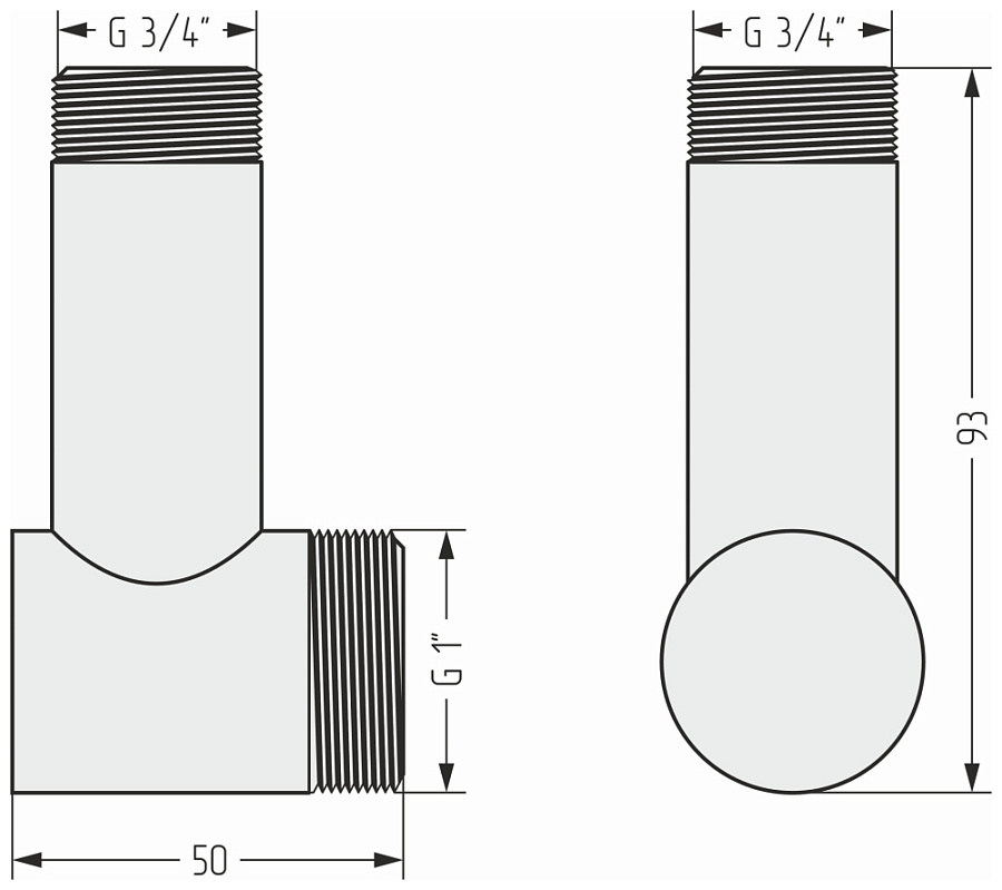 Уголок переходной Сунержа (G 1" НР х G 3/4"НР)
