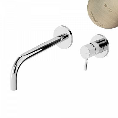 Смеситель для раковины на 2 отверстия, настенный. Длина излива 170мм Bruma Lusitano 107 850 1MM Morning Mist