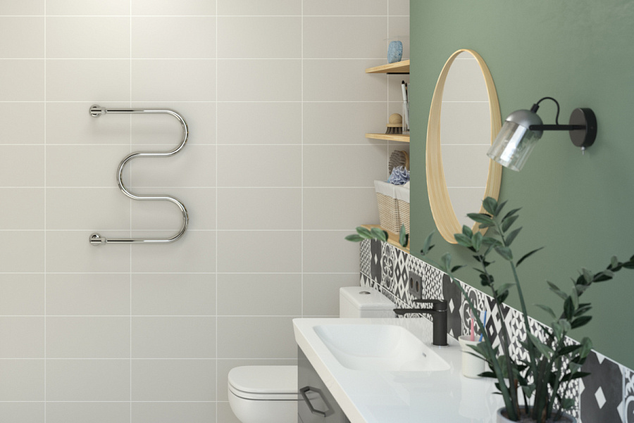 Водяной полотенцесушитель Стилье М-образный 600х400 резьба-сгон 1", Без покрытия, арт.00004-6040