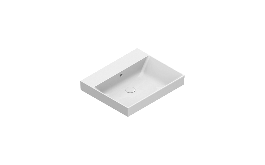 Раковина Catalano Zero 60x50, арт.0120600001, без отверстия под смеситель, белый глянцевый