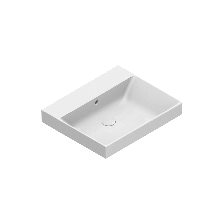 Раковина Catalano Zero 60x50, арт.0120600001, без отверстия под смеситель, белый глянцевый