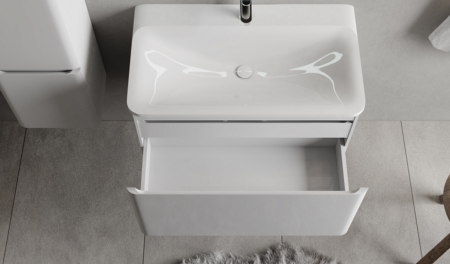 Тумба под умывальник Raval Welto 80 подвесная белая