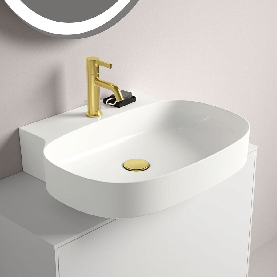 Раковина Ideal Standard Atelier Linda-X 60x50 см T498801 без перелива, шлифованный низ, белый глянцевый