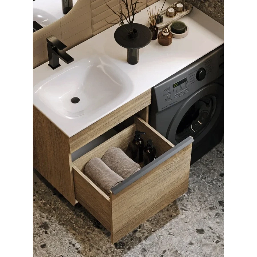 Тумба под раковину Aqwella Terra TER01051DB 53,5 см, подвесная, над стиральной машиной, дуб балтийский