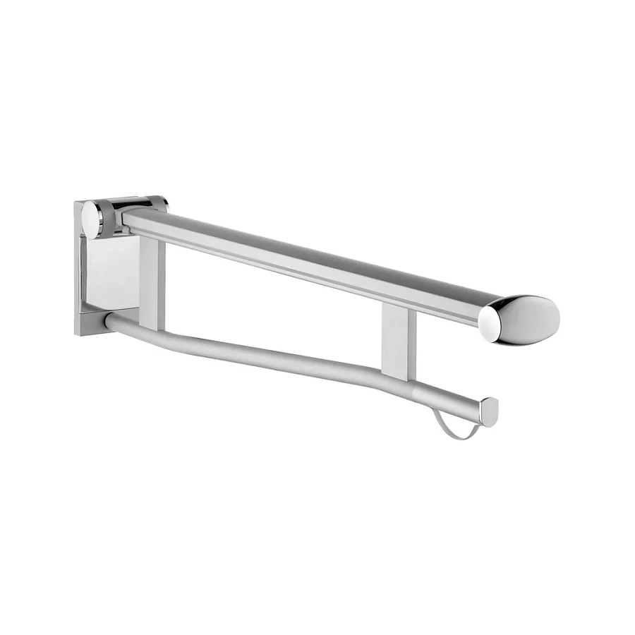 Складной поручень c радиоуправляемым смывом для туалета Keuco Plan Care 700 мм исполнение справа (из положения сидя) 34903011737 хром / черный