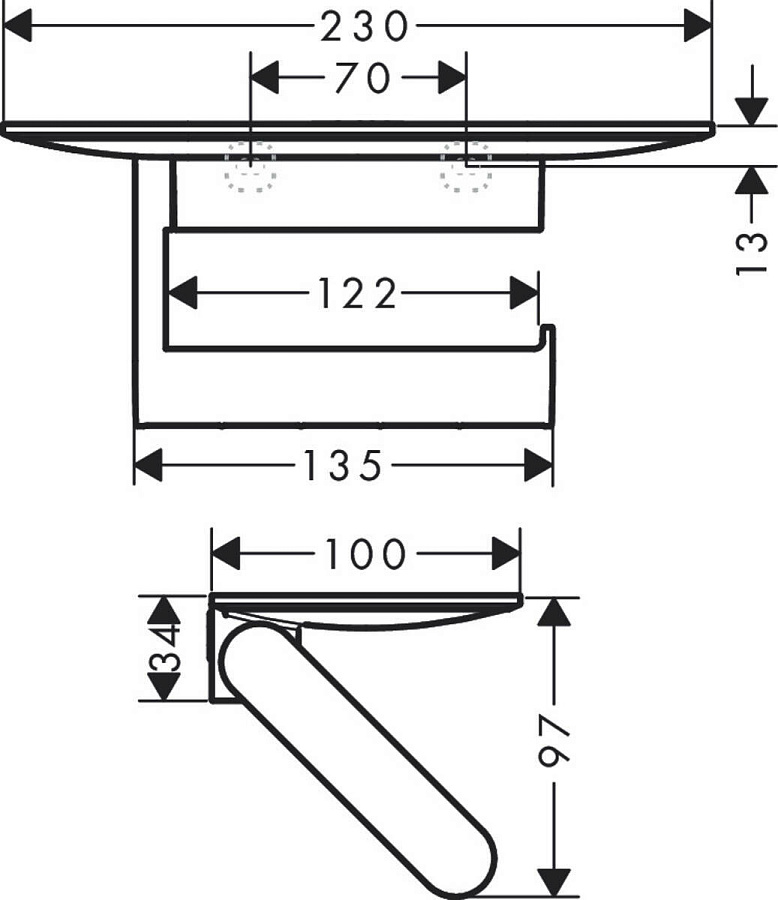 Hansgrohe WallStoris Поручень черный матовый 27926670