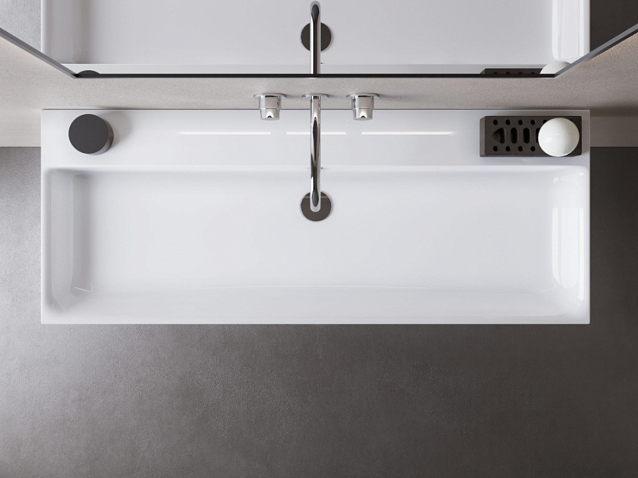 Раковина Catalano Premium 120х47, арт.0221200001, без отв. под смеситель, белый глянцевый