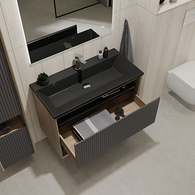 Тумба Jorno Tossony 90 подвесная Дуб Самдал/Антрацит