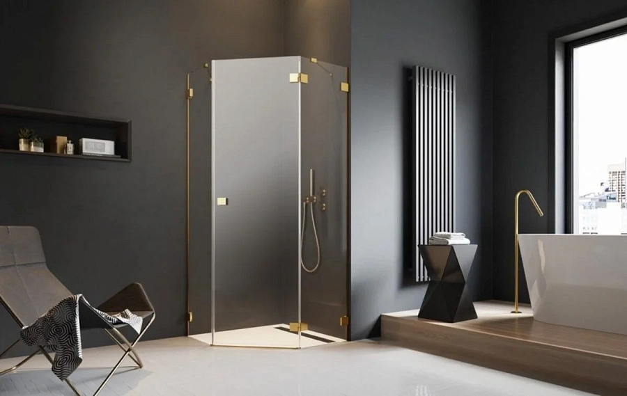 Душевая дверь Radaway Essenza Pro Gold PTJ R, 57 х 200 см, стекло прозрачное, профиль золото, правая, 10100000-09-01R