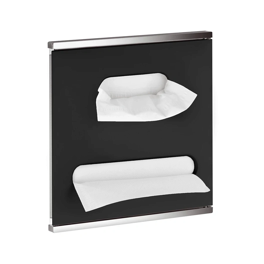 Модуль умывальника 3 Keuco Plan 44977013702, исполнение справа, хром / черный матовый