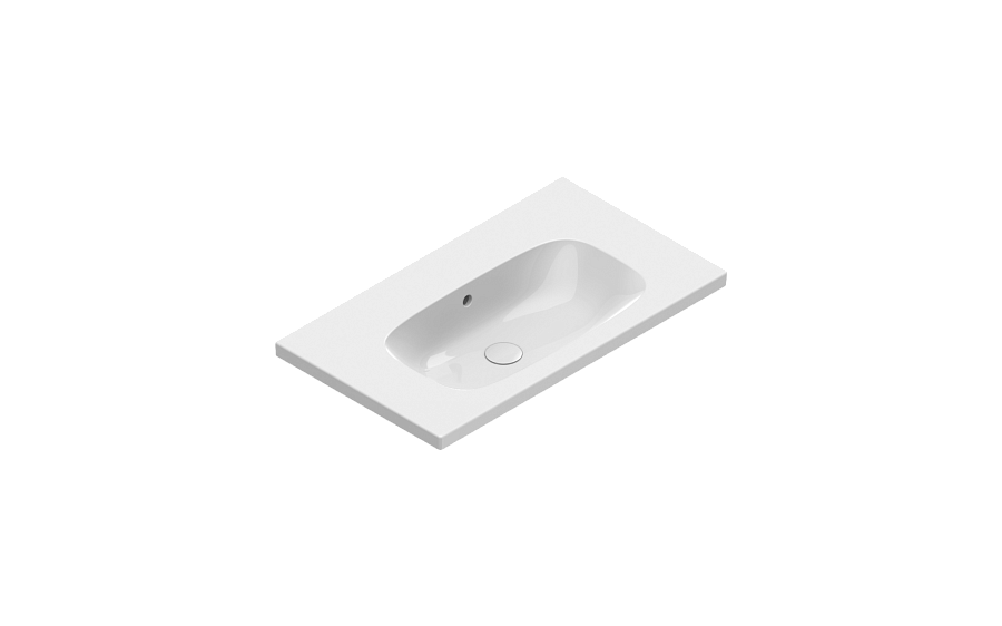 Раковина Catalano Alvea 80х46, арт.0620810001, без отв. под смеситель, белый глянцевый