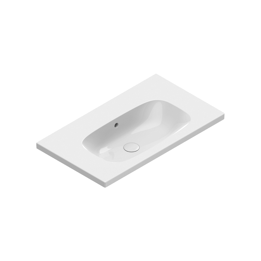 Раковина Catalano Alvea 80х46, арт.0620810001, без отв. под смеситель, белый глянцевый