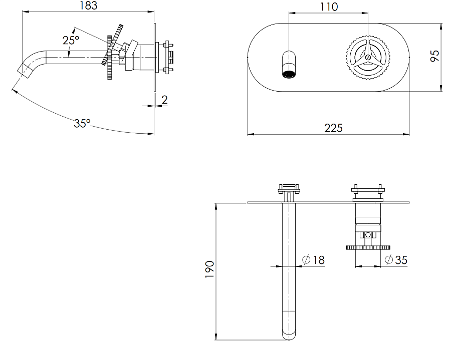 Смеситель для раковины Remer Chrono CH15LWB, хром