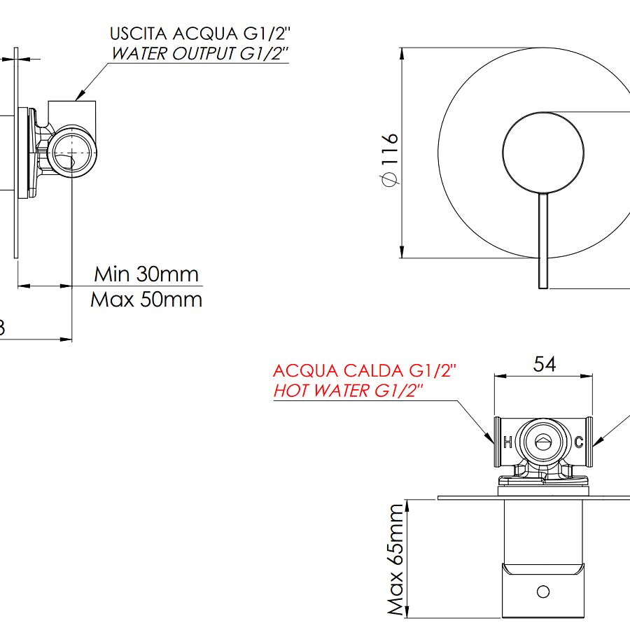 Смеситель для душа Remer Metrica MC30L, хром