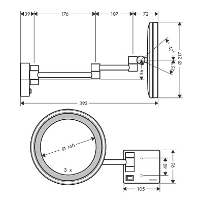 Hansgrohe AddStoris Зеркало для бритья хром 41790000