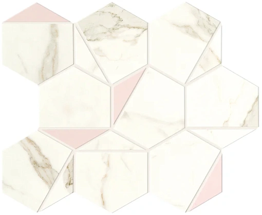 Мозаика Marvel Calacatta Prestigio Rose Hex Silk Мозаика Marvel Calacatta Prestigio Rose Hex Silk