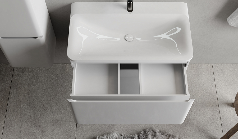 Тумба под умывальник Raval Welto 80 подвесная белая