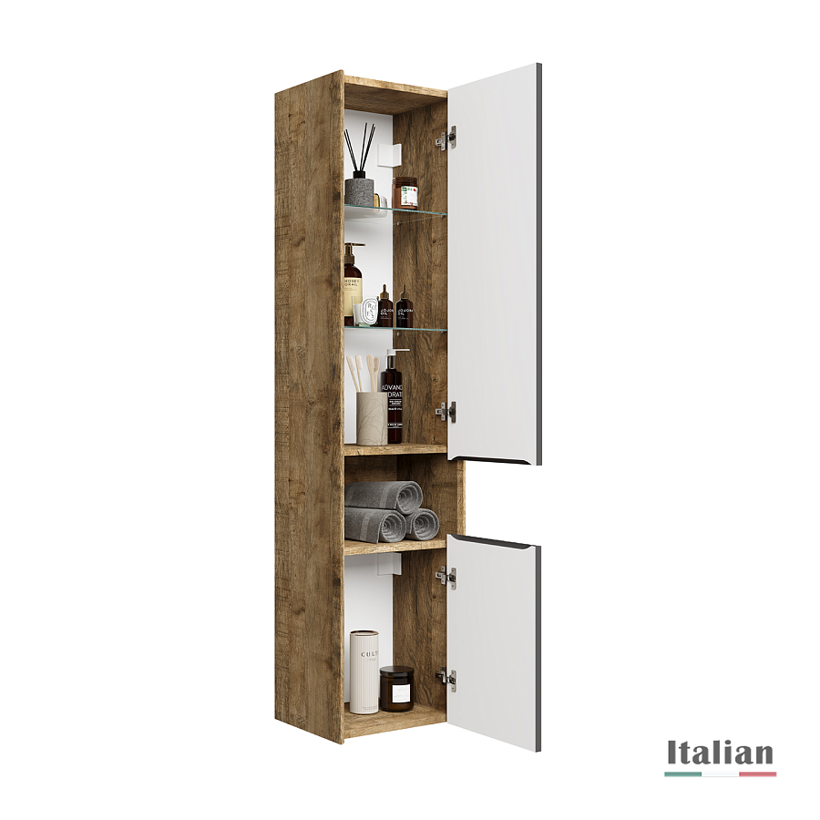 Пенал Jorno Tossony 140 подвесной, дуб самдал/антрацит