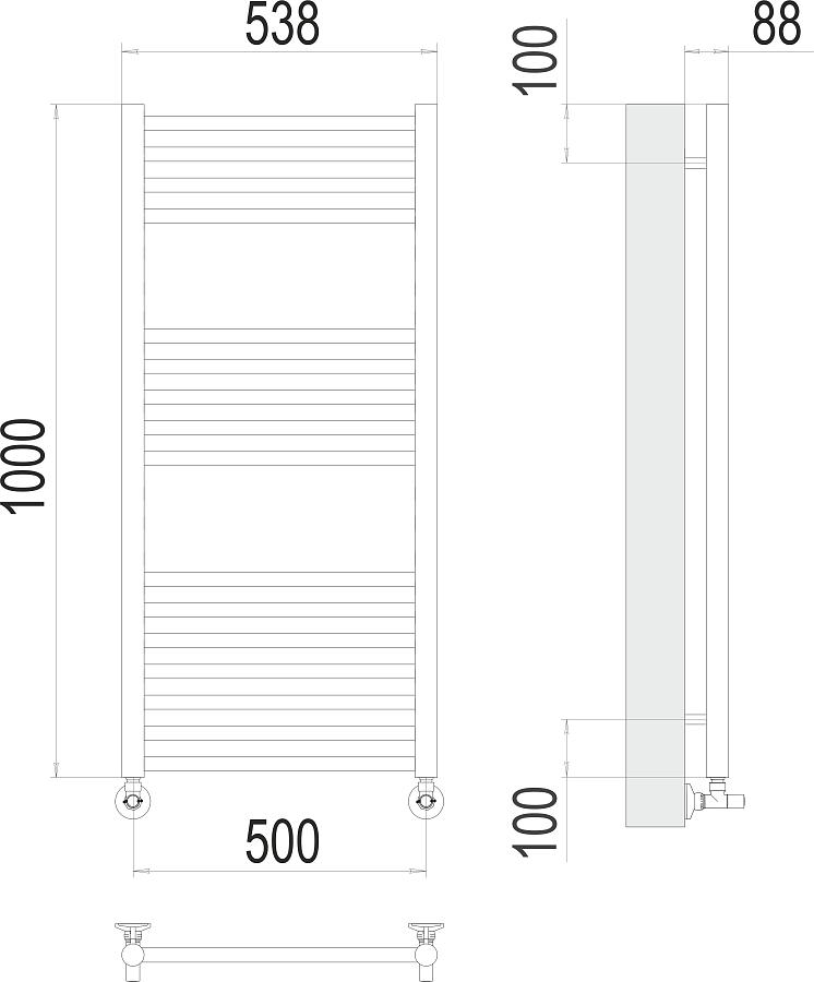 Альба П16 500х1000 Полотенцесушитель TERMINUS, арт.4670078530455