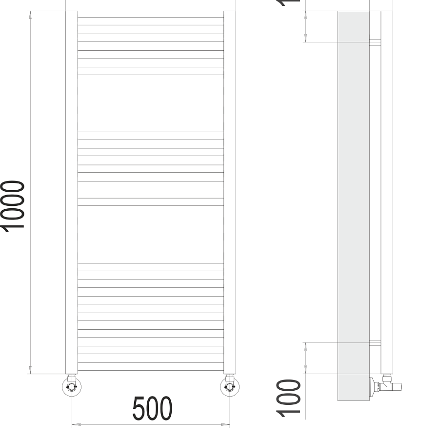 Альба П16 500х1000 Полотенцесушитель TERMINUS, арт.4670078530455