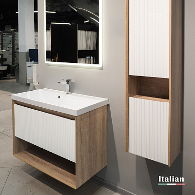 Пенал Jorno Tossony 140 подвесной Сонома светлая/Белый