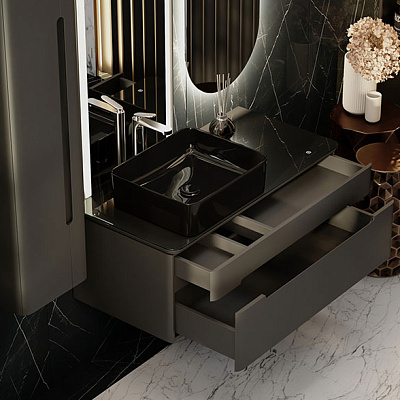 Тумба под умывальник Jorno Shine 100 подвесной антрацит